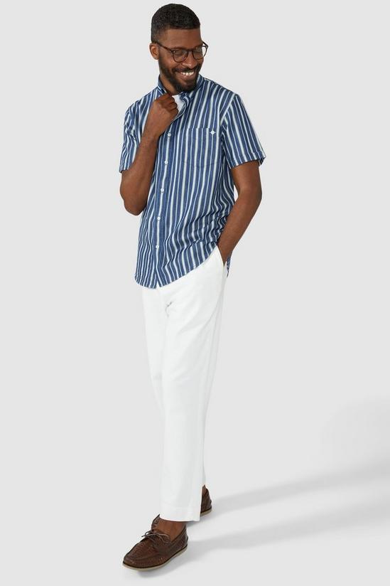 Maine Short Sleeve Chambray Stripe Shirt 4