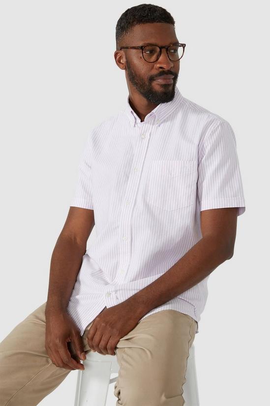 Maine Short Sleeve Oxford Stripe Shirt 4