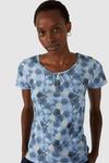 Maine Linear Floral Print Ruched Scoop Neck T-shirt thumbnail 2