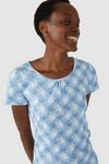 Maine Circle Floral Ruched Scoop Neck T-shirt thumbnail 2