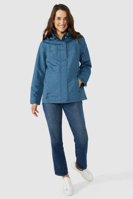 Maine Striped Fleece Lined Shower Resistant Jacket 4