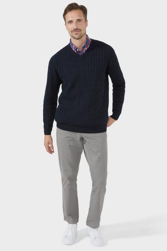 Maine Pure Cotton Cable Vee Jumper 2