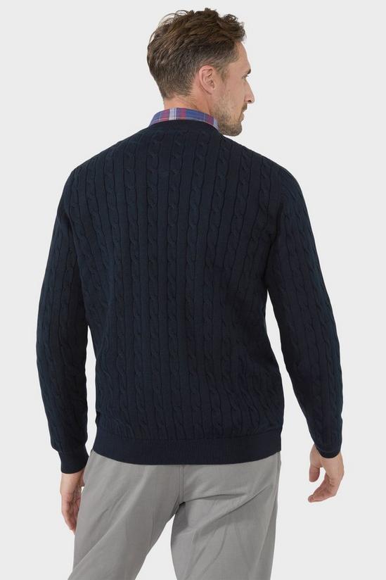 Maine Pure Cotton Cable Vee Jumper 3