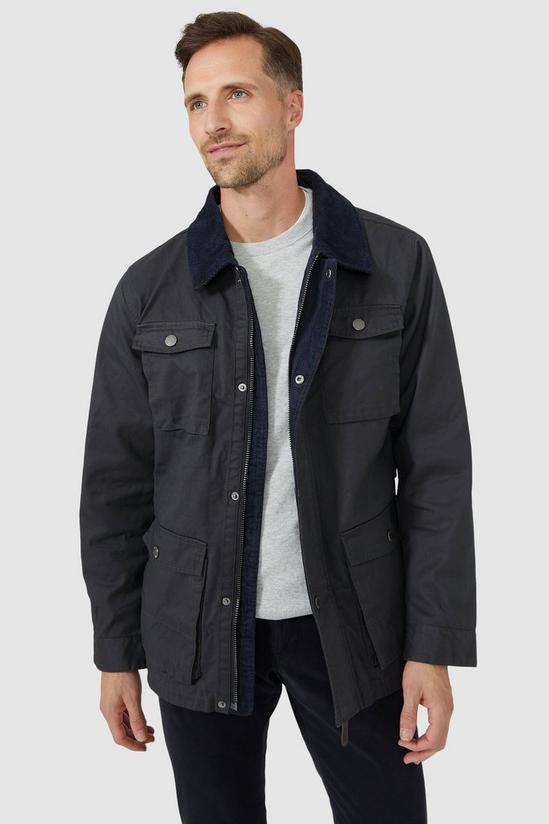 Maine Waxed 4 Pocket Jacket With Cord Collar 2