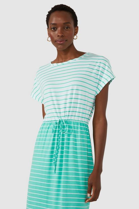 Maine Mixed Stripe Tie Waist Jersey T-shirt Dress 2