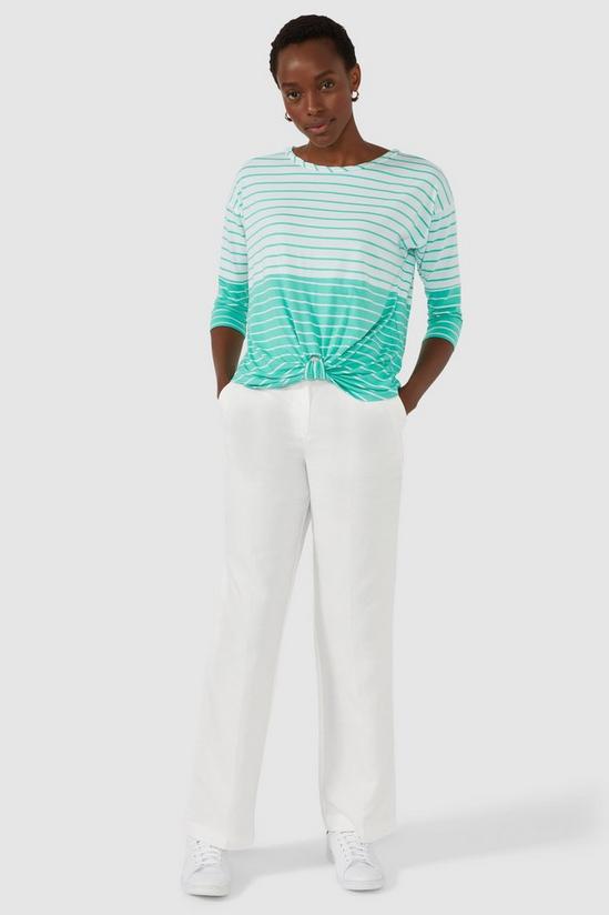 Maine Mixed Stripe Knot Front Top 1