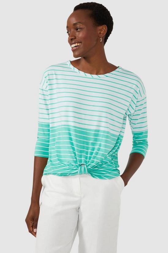Maine Mixed Stripe Knot Front Top 2