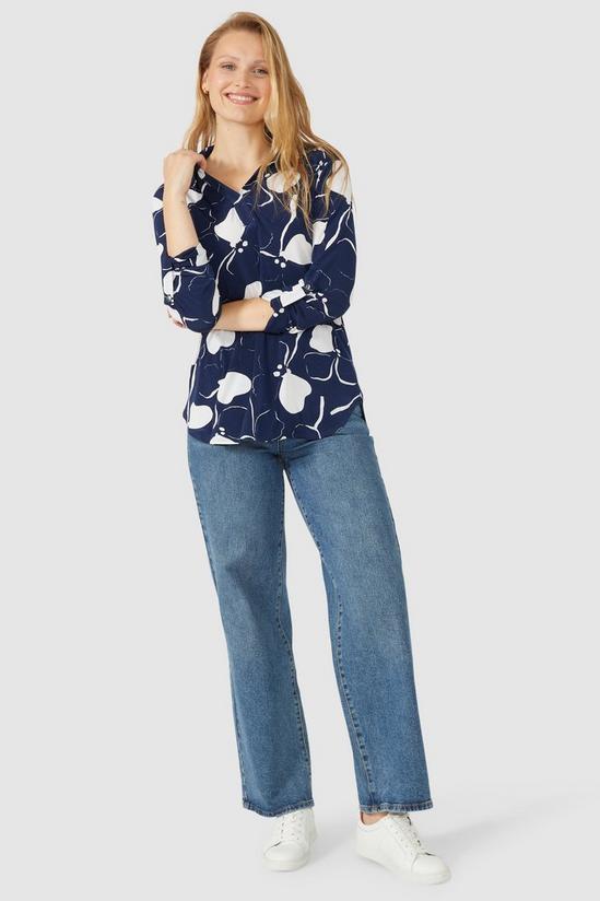 Maine Silhouette Floral Jersey Shirt 1