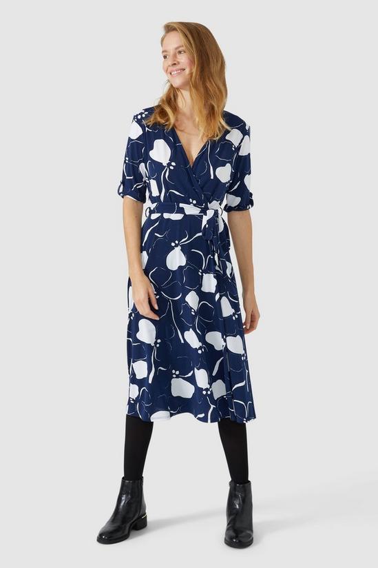 Maine Silhouette Floral Jersey Wrap Dress 1