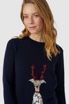 Maine Sequin Dog Intarsia With Cashmere Jumper thumbnail 1