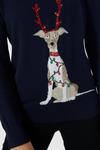 Maine Sequin Dog Intarsia With Cashmere Jumper thumbnail 2