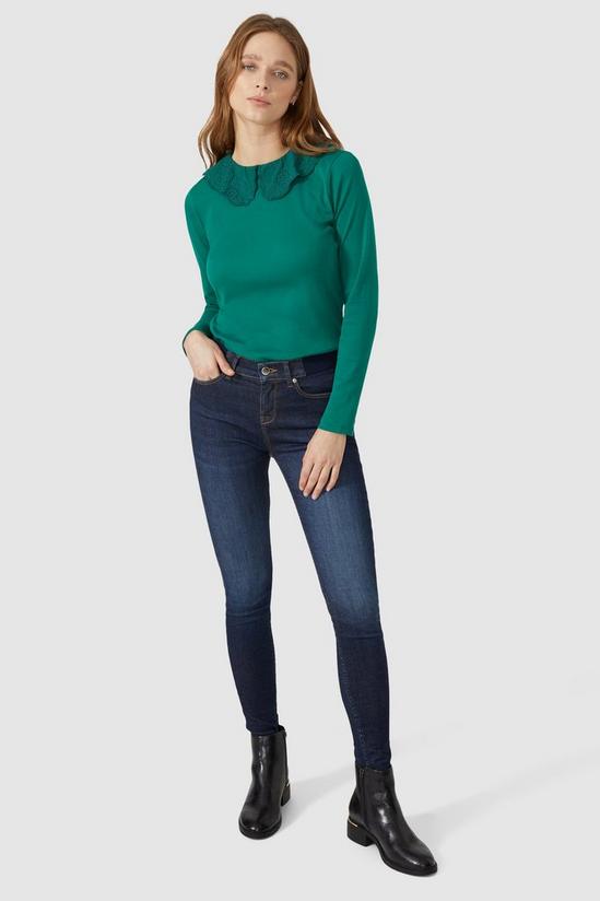 Maine Broderie Collar Top 1