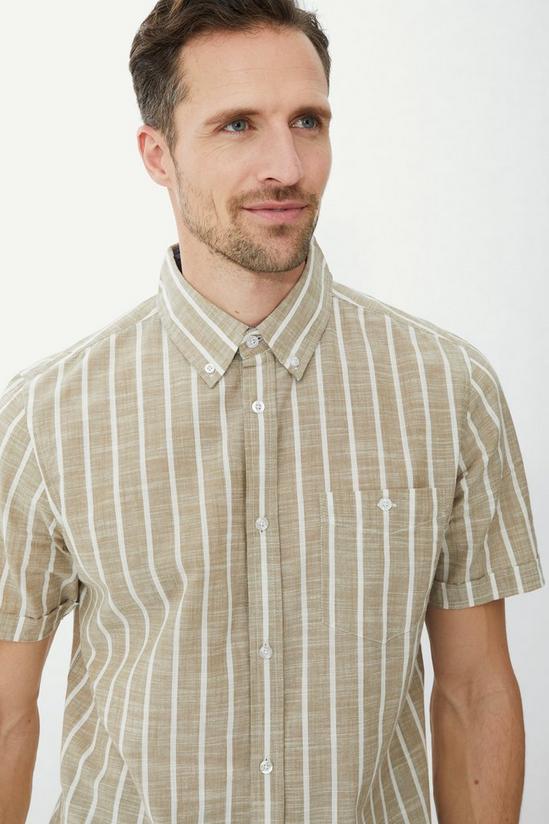 Maine Linen Stone Stripe Shirt 1