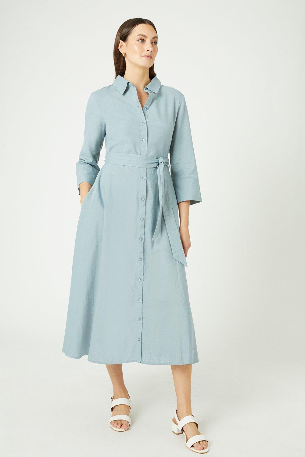 Dresses | Duck Egg Blue Midi Shirt Dress | Maine