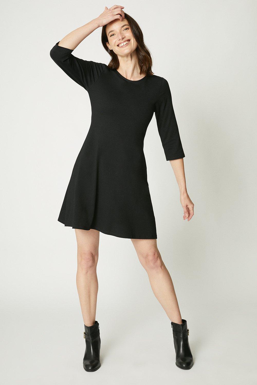 Black Short Sleeve T-shirt Dress