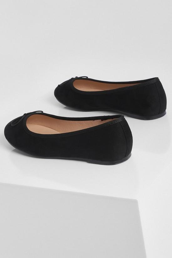 boohoo Wide Fit Faux Suede Round Toe Ballet Flats 4