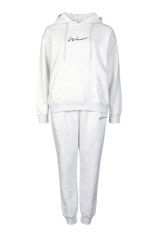 boohoo Oversized Woman Embroidered Hooded Tracksuit 5