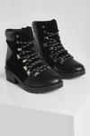 boohoo Wide Fit Contrast Lace Hiker Boots thumbnail 3
