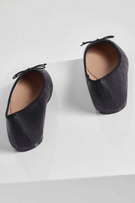 boohoo Wide Fit Quilted Ballet Flats 4