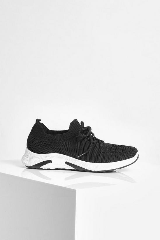 boohoo Wide Fit Basic Knitted Sports Trainers 2