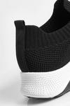 boohoo Wide Fit Basic Knitted Sports Trainers thumbnail 5