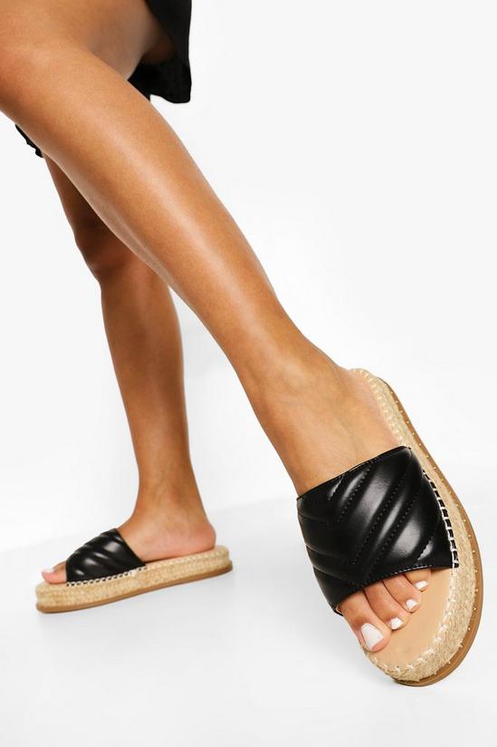 boohoo Quilted Espadrille Mule 1