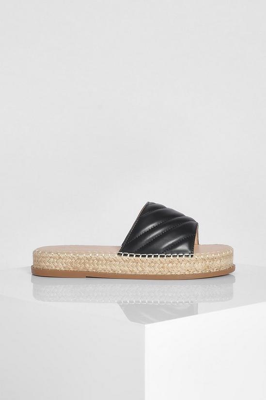 boohoo Quilted Espadrille Mule 2