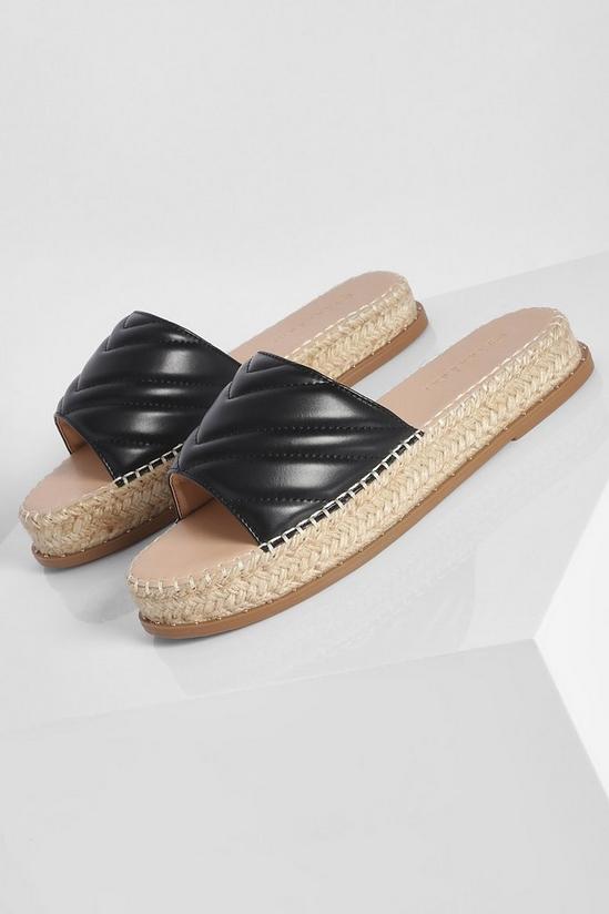 boohoo Quilted Espadrille Mule 3