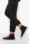 boohoo Wide Fit High Top Canvas Trainers thumbnail 1