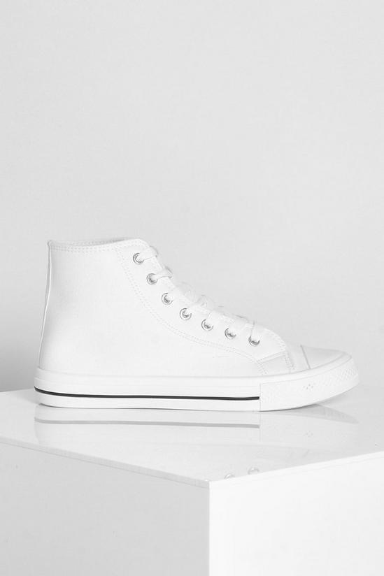 boohoo Wide Fit High Top Canvas Trainers 2