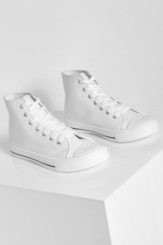 boohoo Wide Fit High Top Canvas Trainers 3