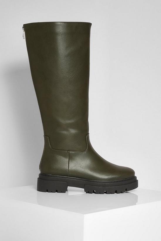 boohoo Wide Fit Chunky Pull On Knee High Boots 3