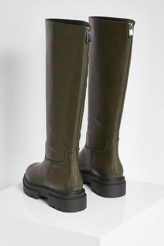 boohoo Wide Fit Chunky Pull On Knee High Boots 4
