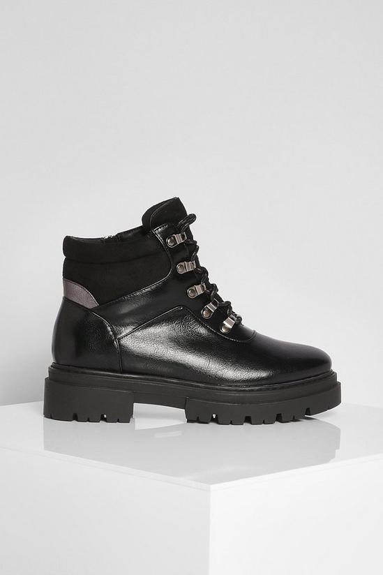 boohoo Wide Fit Padded Cuff Chunky Hiker Boots 3