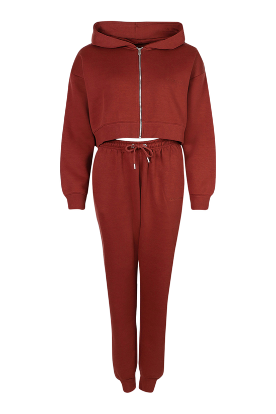 boohoo Official Cropped Zip Through Tracksuit 5