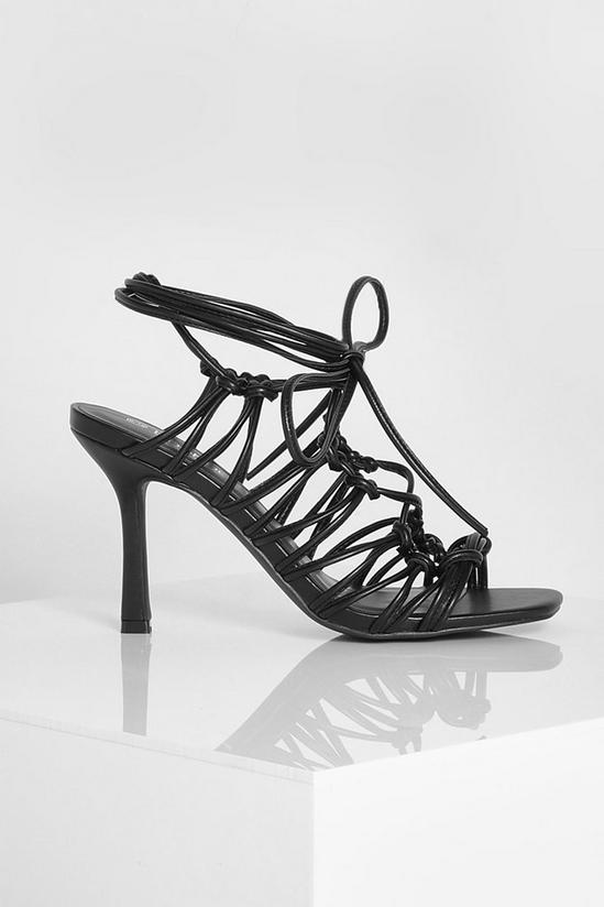 boohoo Strappy Caged Lace Up Sandals 4