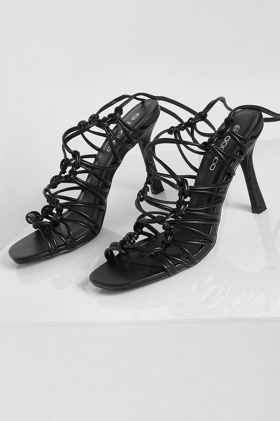 boohoo Strappy Caged Lace Up Sandals 5