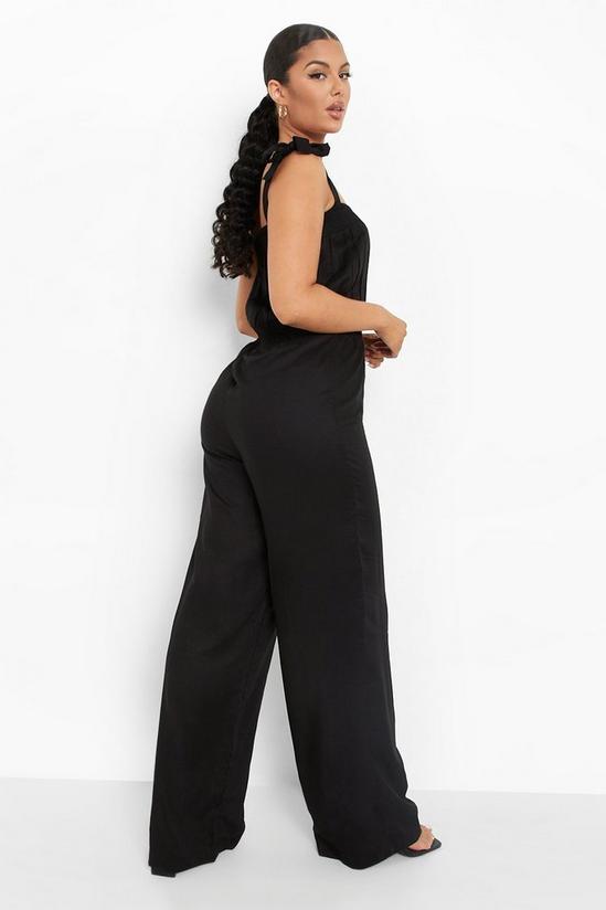boohoo Strappy V Neck Gathered Wide Leg Jumpsuit 2
