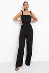 boohoo Strappy V Neck Gathered Wide Leg Jumpsuit thumbnail 3