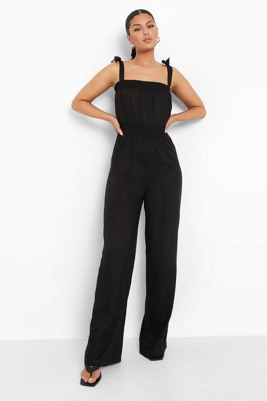 boohoo Strappy V Neck Gathered Wide Leg Jumpsuit 3