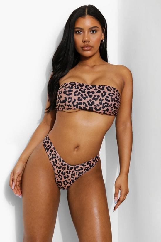 boohoo Leopard Print Bandeau Bikini Top 1