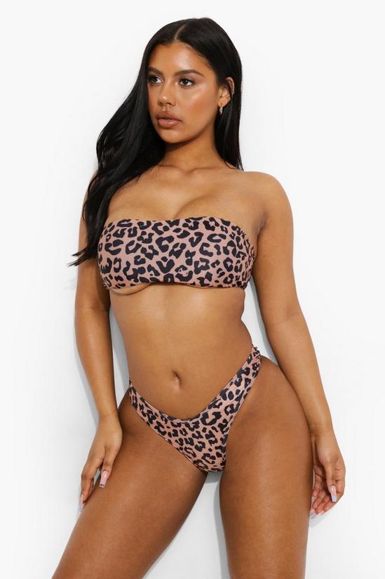 boohoo Leopard Print Bandeau Bikini Top 4