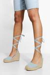 boohoo Wide Fit Closed Toe Wrap Up Wedge thumbnail 1