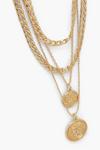 boohoo 4 Layer Double Drop Coin Chunky Necklace thumbnail 2