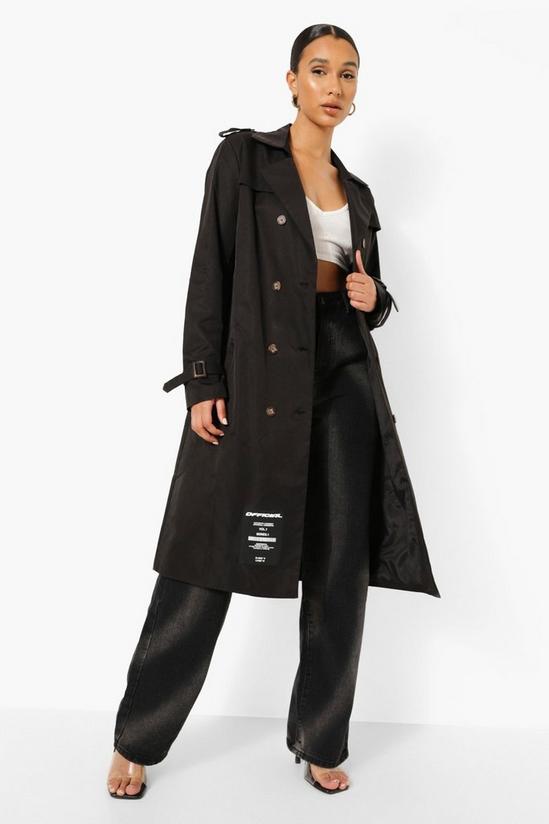 boohoo Branded Belted Trench Coat 1