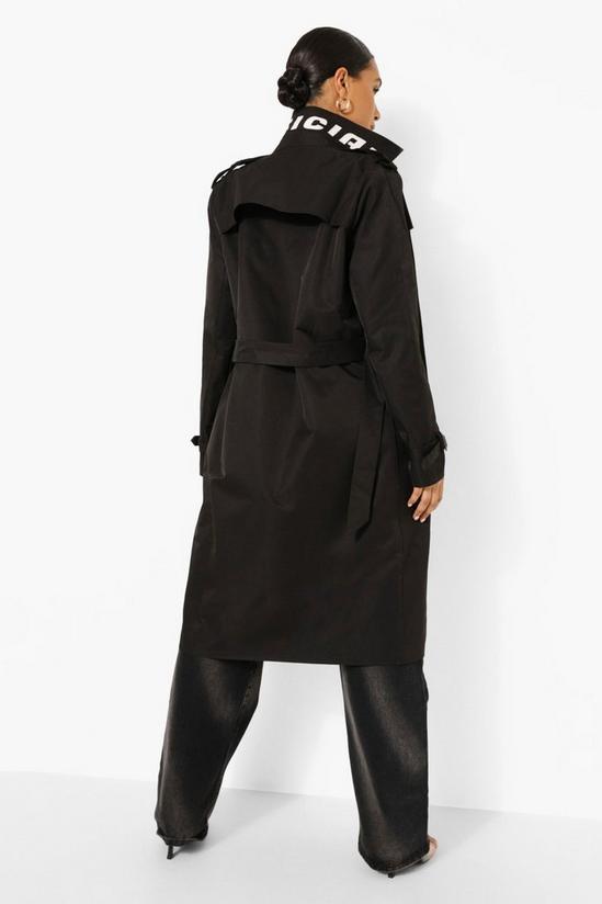 boohoo Branded Belted Trench Coat 2
