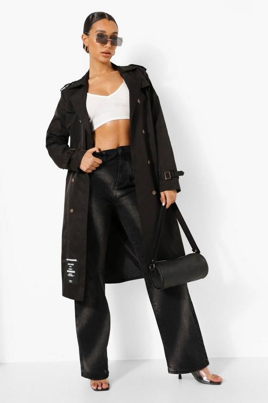 boohoo Branded Belted Trench Coat 3