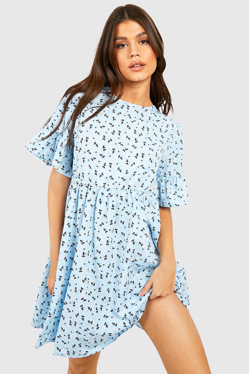 Woven Ditsy Floral Smock Dress