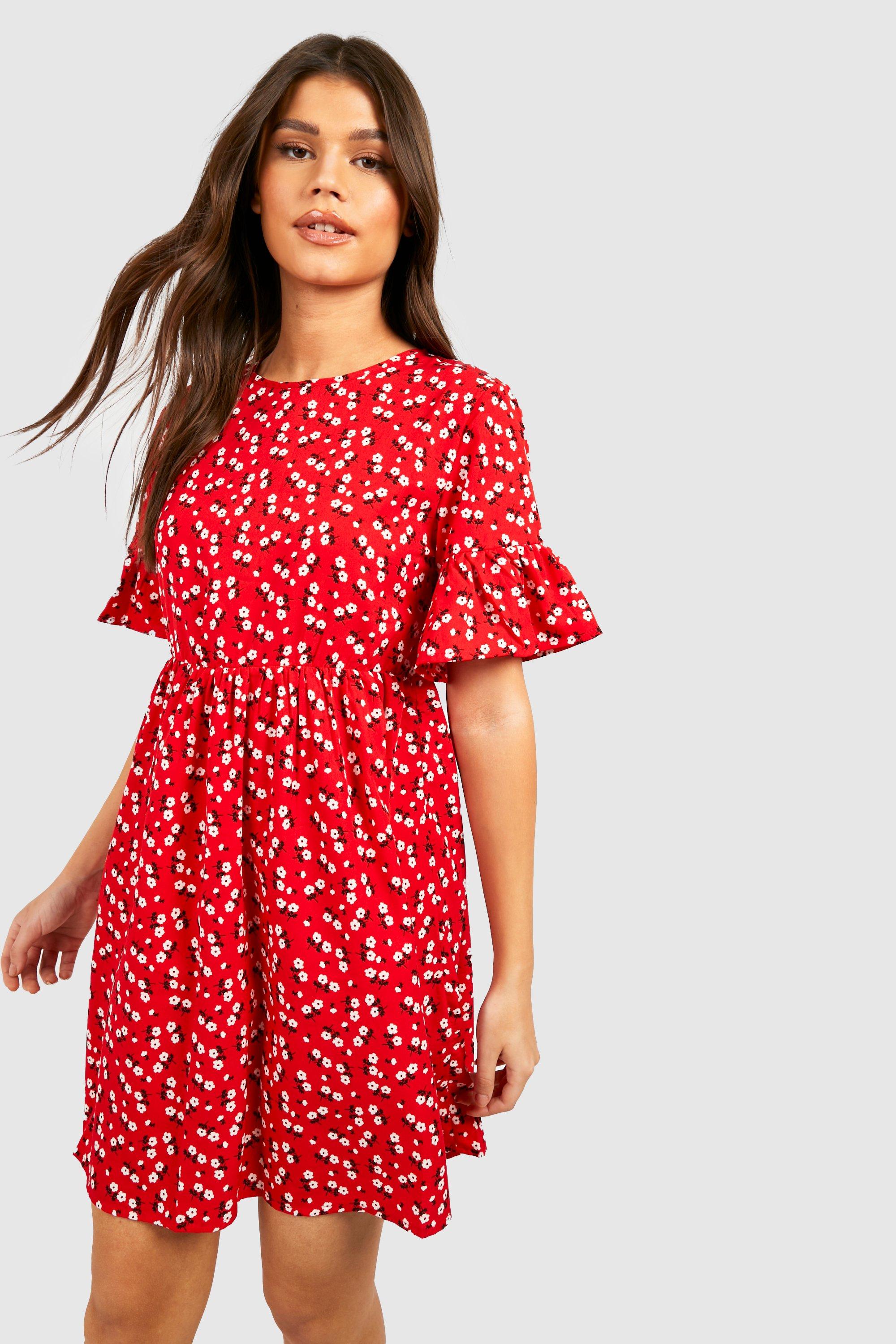 Woven Ditsy Floral Smock Dress