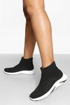boohoo Wide Fit Knitted Sock Trainer thumbnail 1